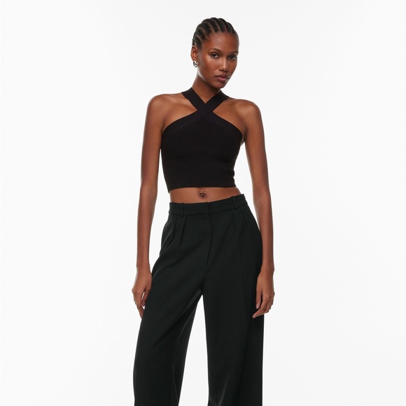 Aritzia Sculpt Knit Criss Cross Cropped Tank - Picture 3 of 6